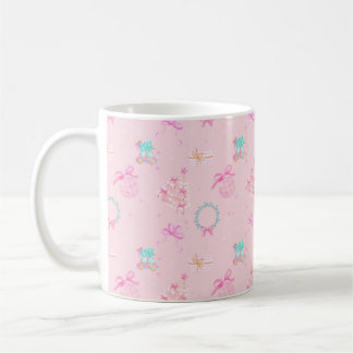 Pink Christmas Coquette Bow Seamless Pattern Coffee Mug