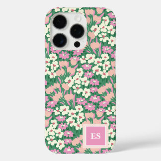 Pink Christmas Dogs Personalised Girl Monogram iPhone 16 Pro Case
