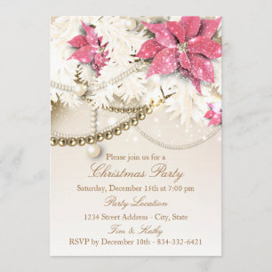 Pink Christmas Garland    Holiday Party Invitation