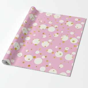 Pink Christmas Geometric design Dotty Wrapping Paper