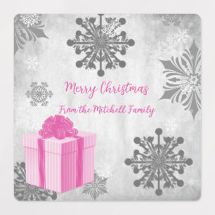 Pink Christmas Gift Holiday Baking Labels