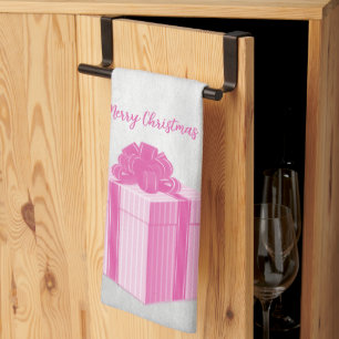 Pink Christmas Gift Holiday Kitchen Towel