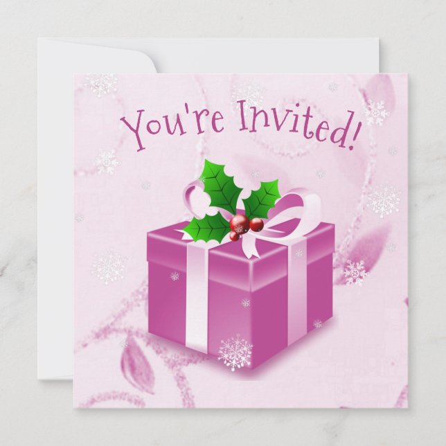 Pink Christmas Gift Invitation (Front)