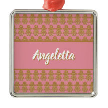 Pink Christmas Gingerbread Cookie Girl Add Name
