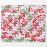 Pink Christmas Gingerbread Gift Wrap Name Changing<br><div class="desc">Pink Country Christmas Gingerbread Gift Wrap with Pale Green, white and red. Name Changing Collage in the colours of your choice. Make someone feel very special with personalised wrapping paper with any names you choose. "Merry Christmas" Just type their name. Click customise, edit to change background colour. Simple name and...</div>