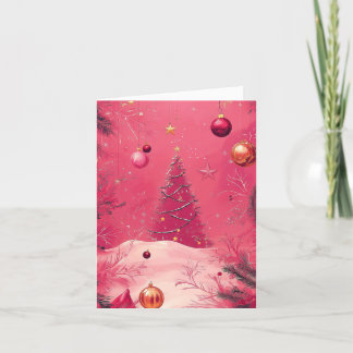Pink Christmas Holiday Card
