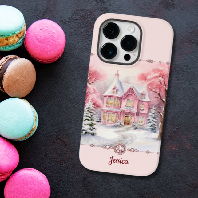 Pink Christmas Holiday Home Winter Wonderland  Case-Mate iPhone Case (Creator Uploaded)