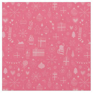 pink christmas holiday ornaments snowflake present fabric