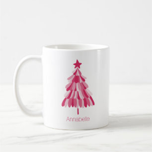 Pink Christmas Holiday tree Coffee Mug