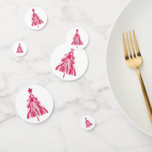 Pink Christmas Holiday tree Confetti