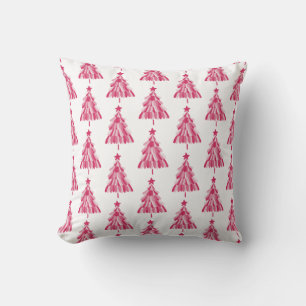 Pink Christmas Holiday tree Cushion