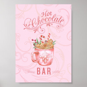 Pink Christmas Hot Chocolate Bar Sign