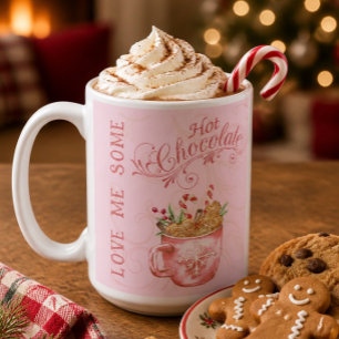 Pink Christmas Hot Chocolate Mug