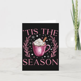 Pink Christmas Hot Cocoa Vintage Xmas Tis The Seas Card