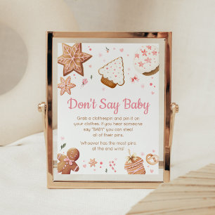 Pink Christmas Little Cookie Don't Say Baby Poster
