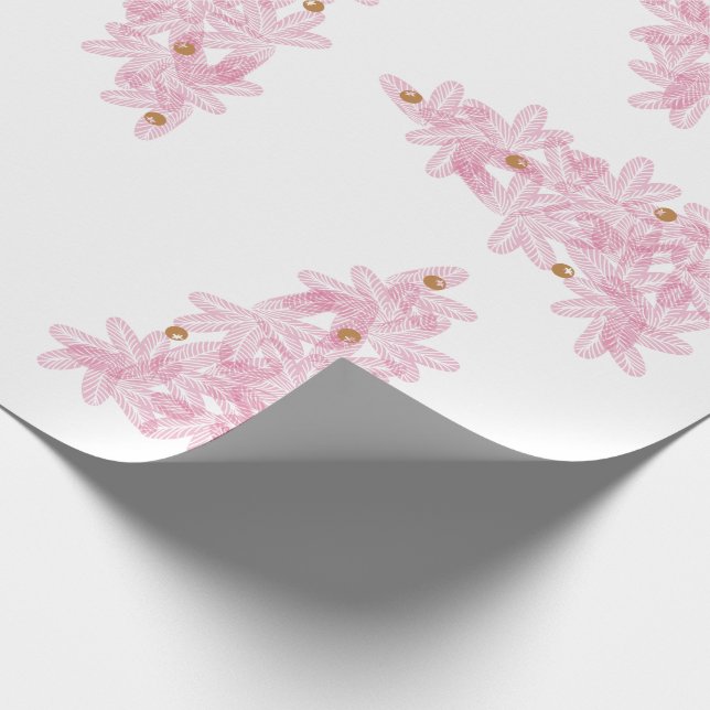 Pink Christmas Modern Holiday Trees  Wrapping Paper (Corner)