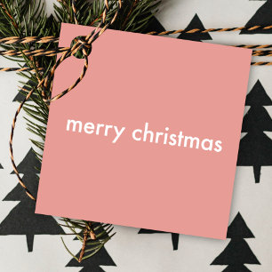 Pink Christmas   Modern Minimalist Simple Merry Favour Tags