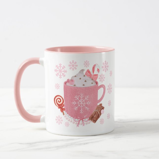 Pink Christmas Mug (Left)