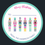 PINK CHRISTMAS NUTCRACKER GIFT STICKER<br><div class="desc">Bright colours Nutcrackers collection</div>