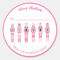 PINK CHRISTMAS NUTCRACKER GIFT STICKER
