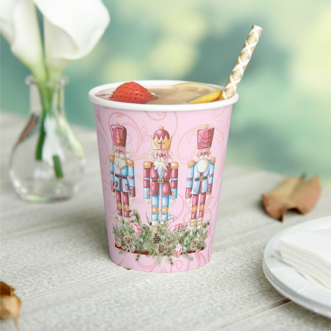 Pink Christmas Nutcracker Trio Paper Cups (Insitu)