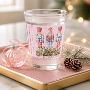 Pink Christmas Nutcracker Trio Shot Glass