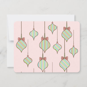 Pink Christmas Ornaments Invitations