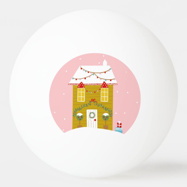 Pink Christmas Party Kids Birthday Holiday Ping Pong Ball (Front)