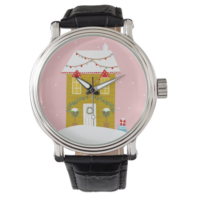 Pink Christmas Party Kids Birthday Holiday Watch (Front)