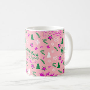 Pink Christmas Pattern Coffee Mug