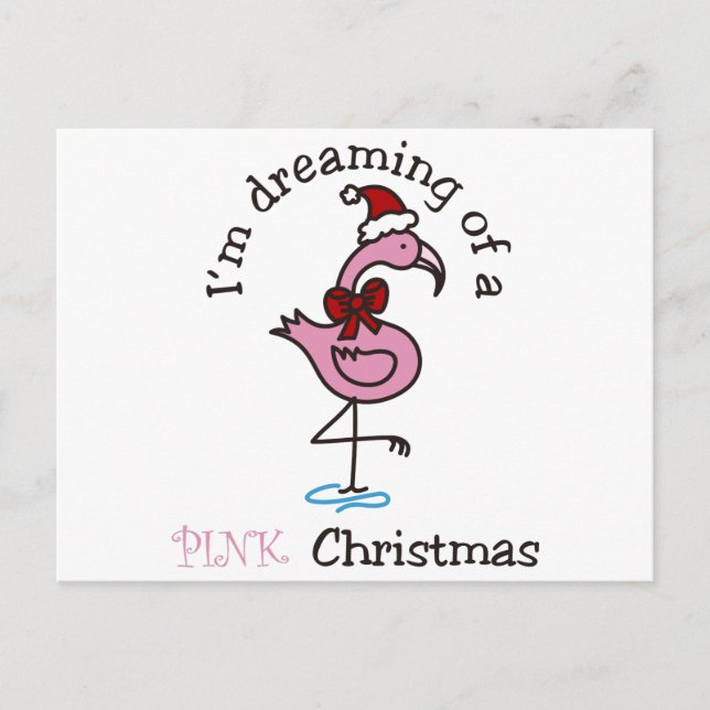 Pink Christmas Postcard (Front)