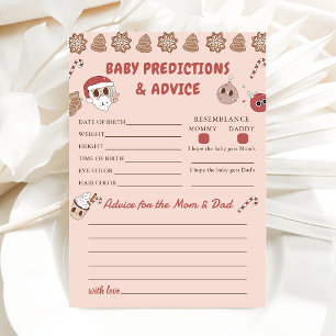 Pink Christmas Santa Baby Predictions Advice Game Invitation