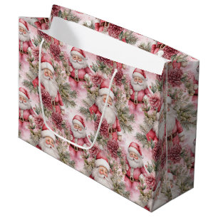 Pink Christmas Santa Clause Large Gift Bag