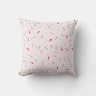 Pink Christmas Seamless Pattern Pillow
