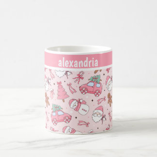 Pink Christmas Seamless personalizable Coffee Mug