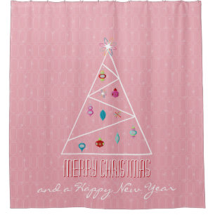 Pink Christmas Shower Curtain