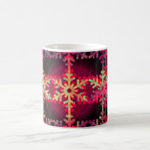 Pink christmas snowflake pattern coffee mug