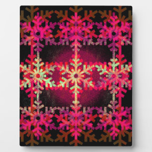 Pink christmas snowflake pattern plaque