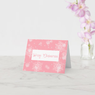 Pink Christmas Snowflakes Greeting Card