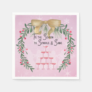 Pink Christmas Sparkle and Shine Napkin
