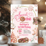 Pink Christmas Sweet One Winter First Birthday Invitation<br><div class="desc">Winter Gingerbread Cake dan Doughnut First Birthday,  Snowflake Floral Holiday Party,  Chocolate Holiday Christmas Party,  Winter Hot Cocoa Birthday Girl,  Cookies and Snowman Birthday Party,  Gingerbread House Christmas Birthday,  Winter Holiday Party.</div>
