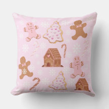 Pink Christmas Throw Pillow