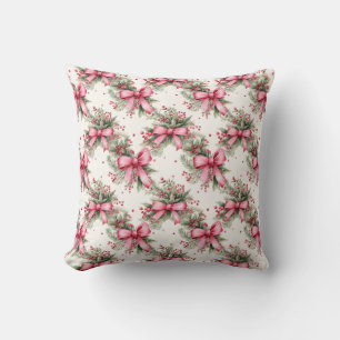 Pink Christmas Throw Pillow