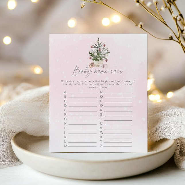 Pink christmas tree baby name race game (Creator Uploaded)