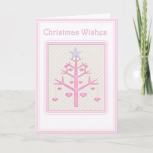 Pink Christmas Tree Card