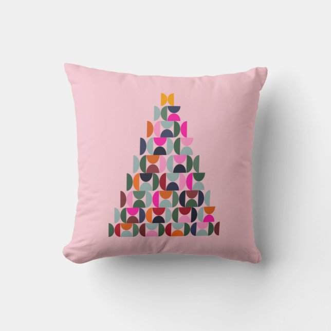 Pink Christmas Tree Cushion (Front)