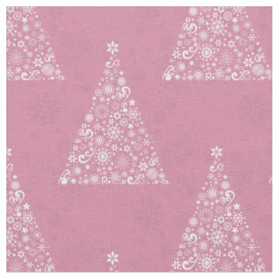 pink christmas tree fabric