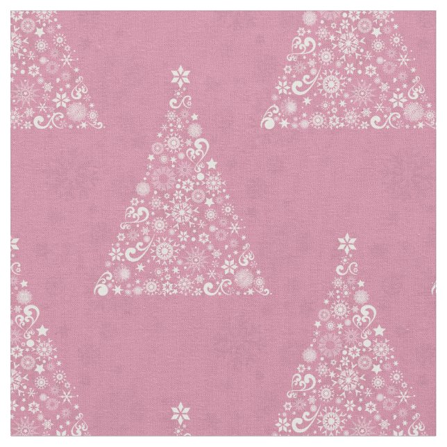 pink christmas tree fabric (Close Up)