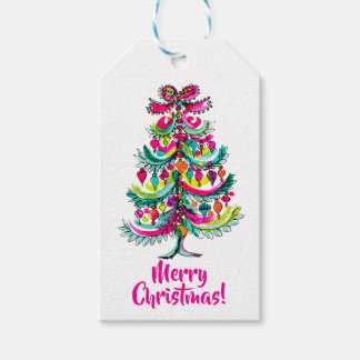 Pink Christmas Tree Gay Rainbow Pride Gift Tags