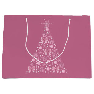 Pink Christmas Tree Gift Bag